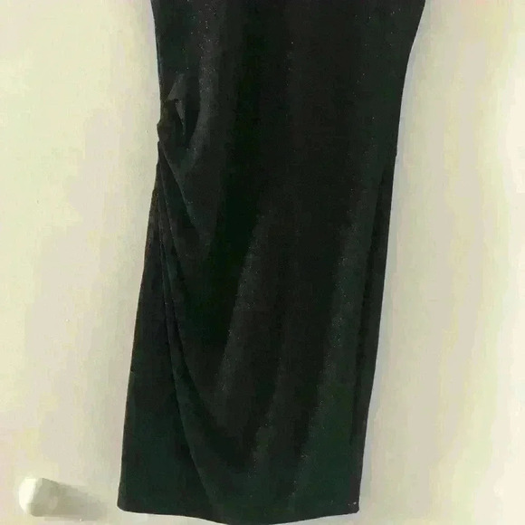 Alice + Olivia Ruched Shimmery Black Dress Size 0 - Picture 7 of 9